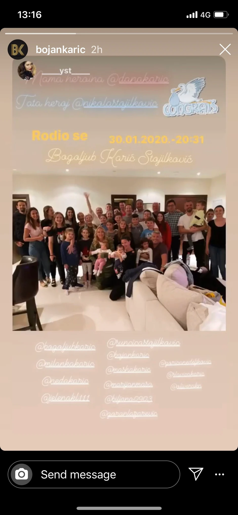 Slavlje povodom rođenja Bogoljuba Karića, sina Dane Karić