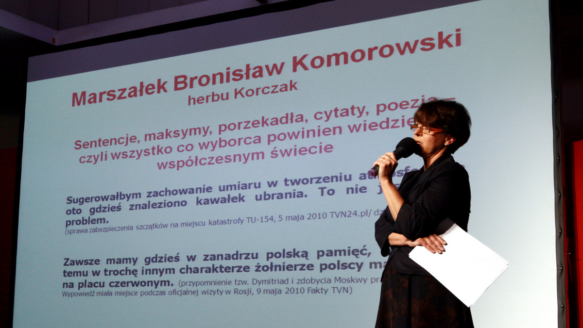 Szefowa sztabu Jarosława Kaczyńskiego, Joanna Kluzik-Rostkowska, ujawniła kolejną wpadkę Bronisława Komorowskiego. Mówiąc dziś o prawie do równego dostępu do opieki zdrowotnej, kandydat PO powiedział, że zapisane jest ono w artykule 70. polskiej konstytucji.