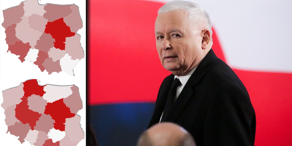 Jarosław Kaczyński podczas wizyty w Ełku