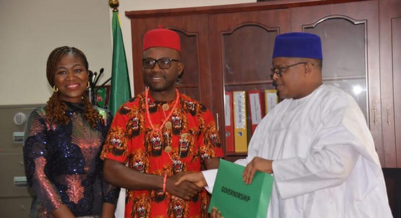 Chief Dons Udeh declared his intention to contest the governorship seat of the state with the ticket of the All Progressives Grand Alliance (APGA) [Sun News]