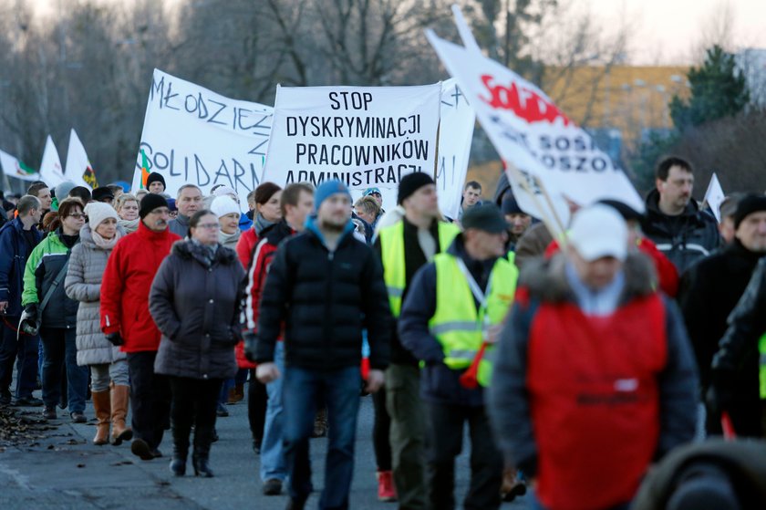 Protest górników w Gliwicach