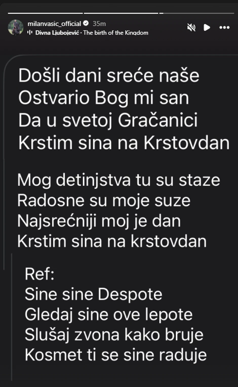 Milan Vasič krstio sina na Kosovu