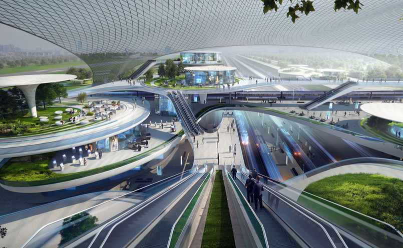 07 Terminal CPK. Koncepcja Zaha Hadid Architects