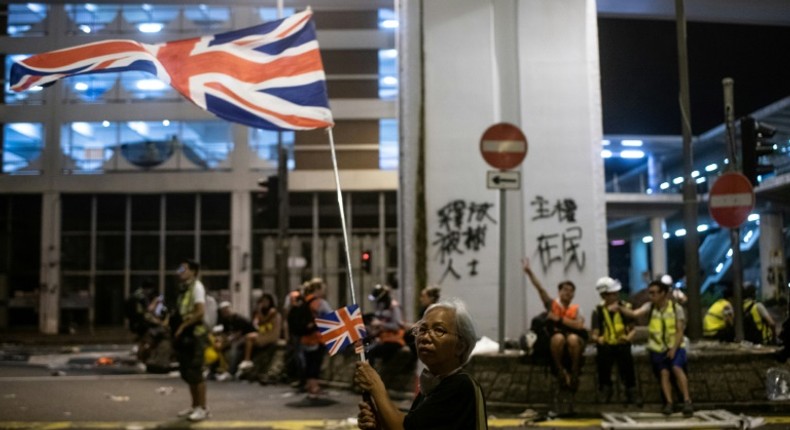 The UK's flag has been waved by some protesters during the Hong Kong anti-government rallies