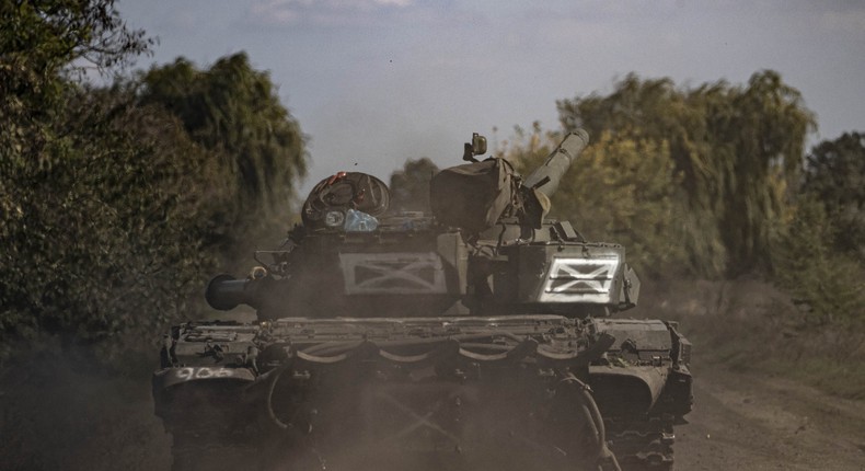 A tank in Kherson Oblast, Ukraine on October 07, 2022.Photo by Metin Aktas/Anadolu Agency via Getty Images