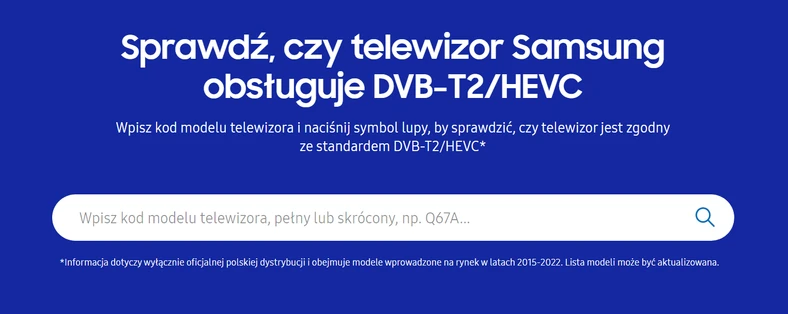 Wyszukiwarka Samsunga ułatwi sprawdzenie, czy telewizor jest gotowy na DVB-T2/HEVC