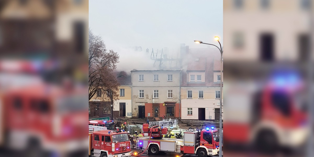 Pożar kamienicy w Przemkowie.