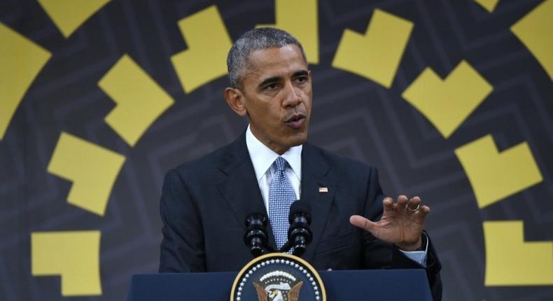 US President Barack Obama speaks at a press conference at the Asia-Pacific Economic Cooperation Summit in Lima on November 20, 2016