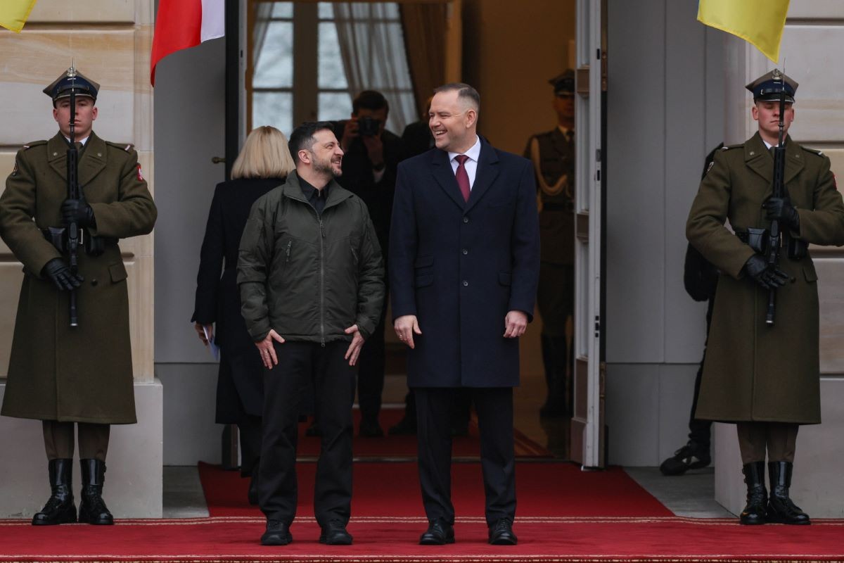 Prezydent Ukrainy Wołodymyr Zełenski i prezydent Karol Nawrocki
