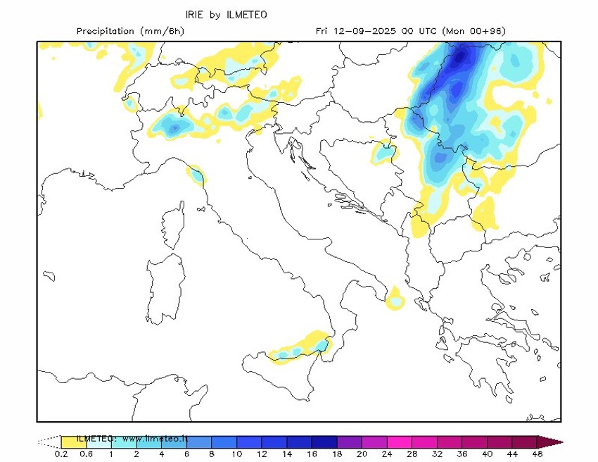 Mapa za petak 12. septembar