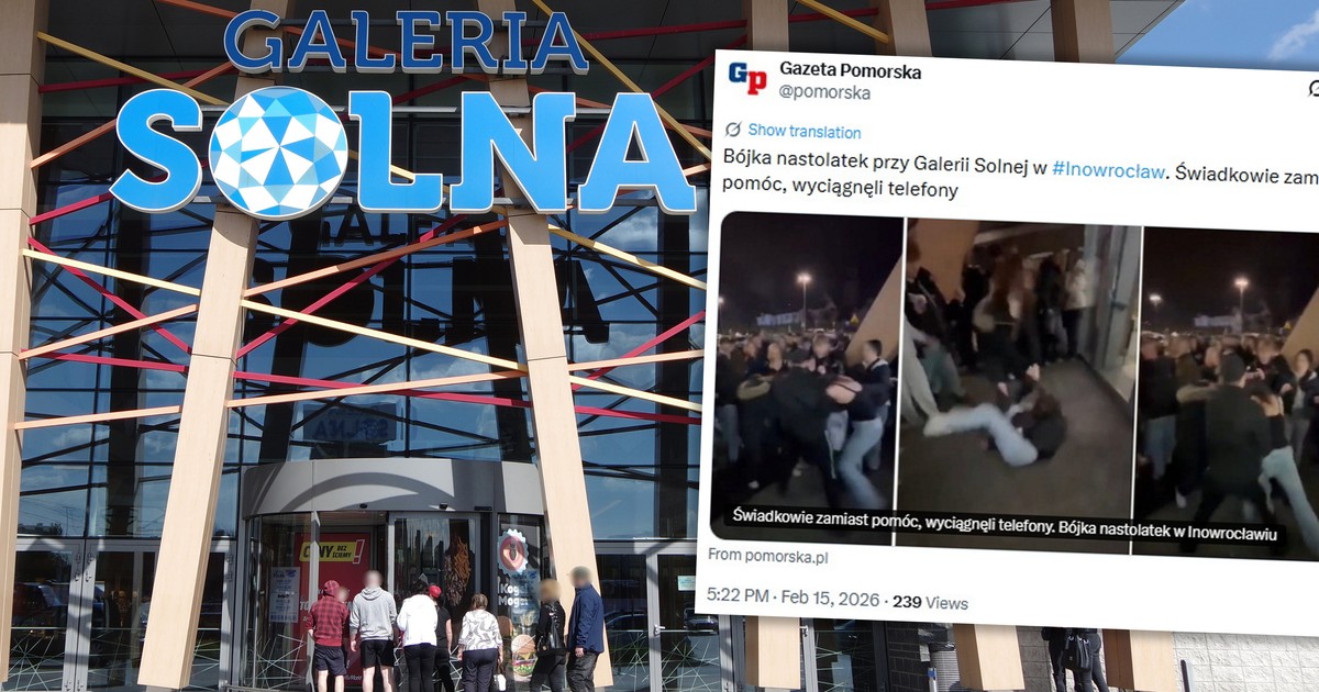 Bójka przed galerią w Inowrocławiu