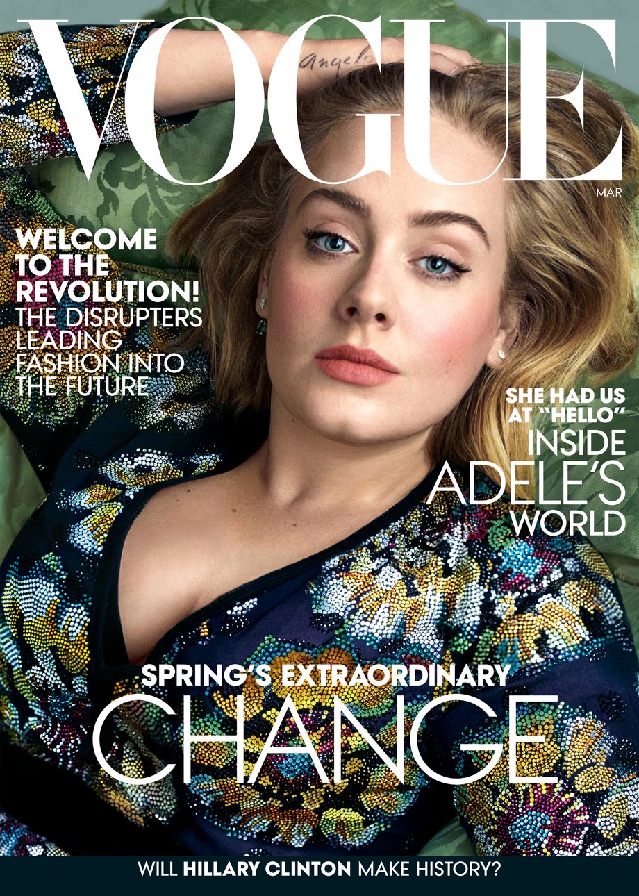 Adele na okładce marcowego wydania "Vogue'a"