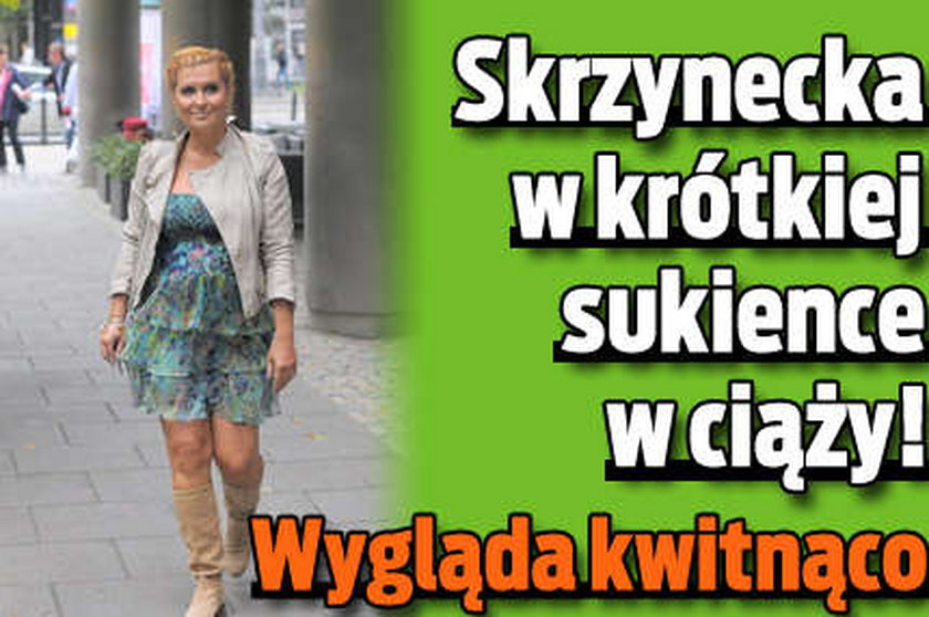 Skrzynecka w krótkiej sukience w ciąży! Wygląda kwitnąco