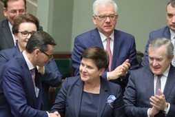 Beata Szydło, Piotr Gliński, Mateusz Morawiecki 