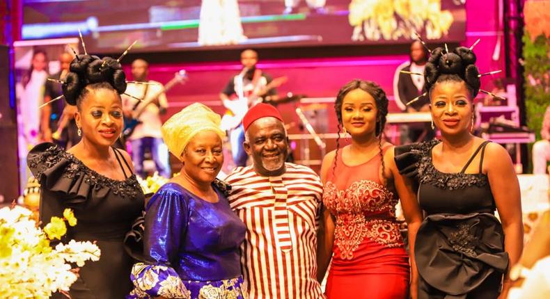 Patience Ozokwor flanked by guest and recipients of awards at the AMAA gala night [AMAA] 