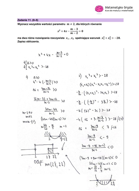 Matura 2023: Matematyka, poziom rozszerzony, odpowiedzi