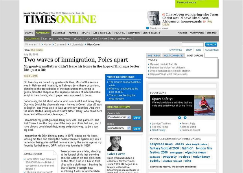 "The Times" opluwa Polaków