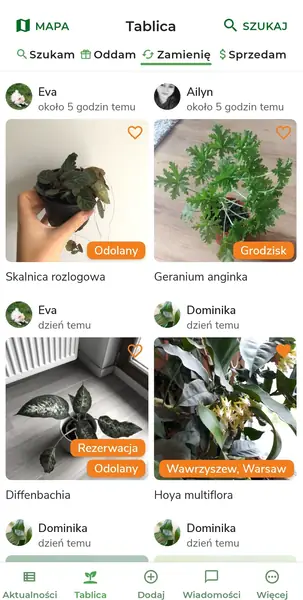 Obsługa Plantswapp jest bardzo instynktowna - podobna do Vinted i OLX