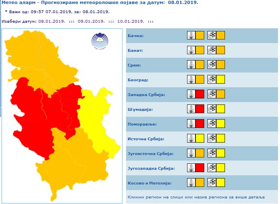 Crveni meteoalarm zbog izuzetno niskih temperatura