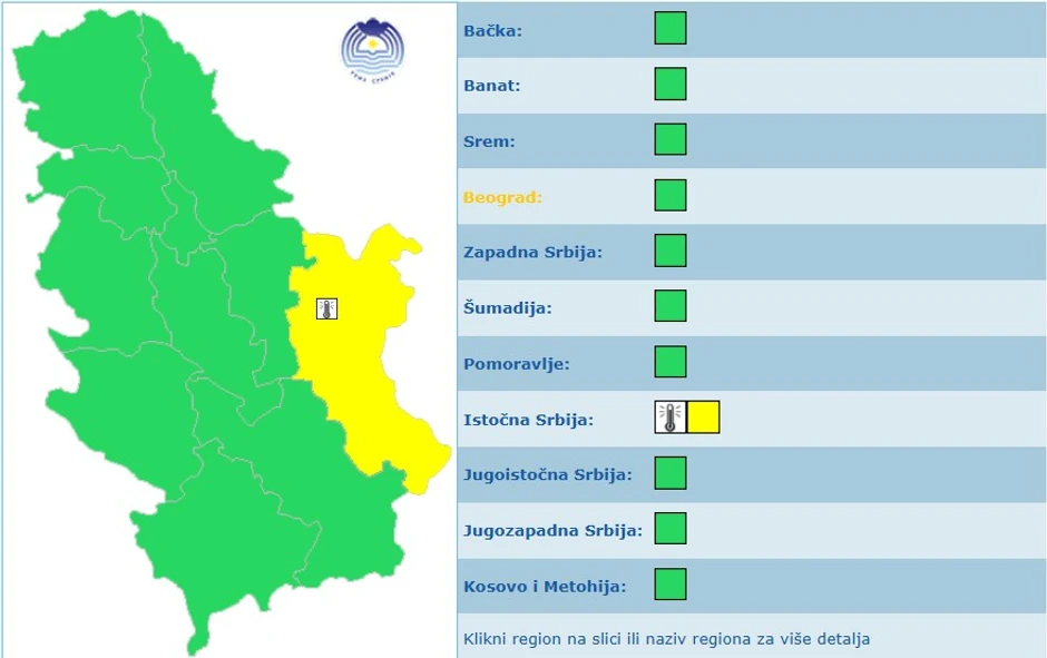 Meteoalarm za subotu