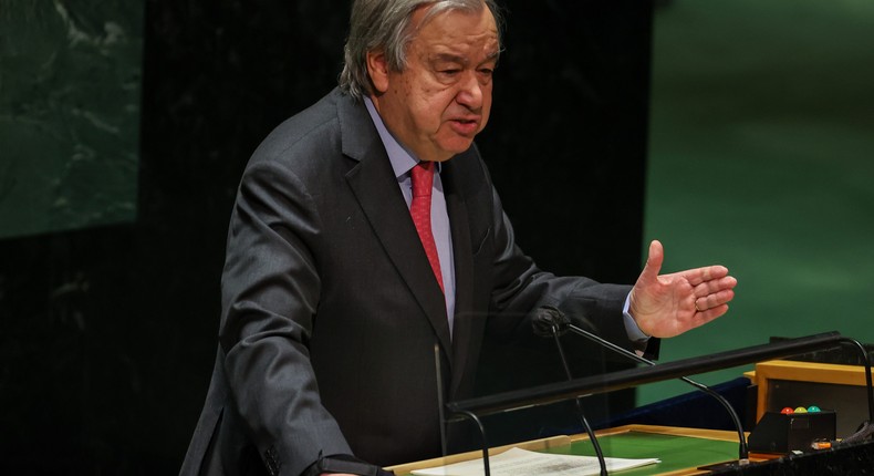 Secretary-General of the United Nations Antonio Guterres on March 14, 2022.