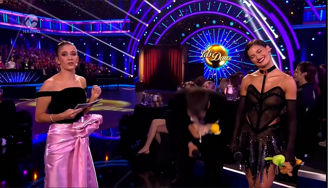 Deviate kolo 11. série tanečnej šou Let's Dance - moderátorka Jana Kovalčiková, Jakub Jablonský a Anička Riebauerová.