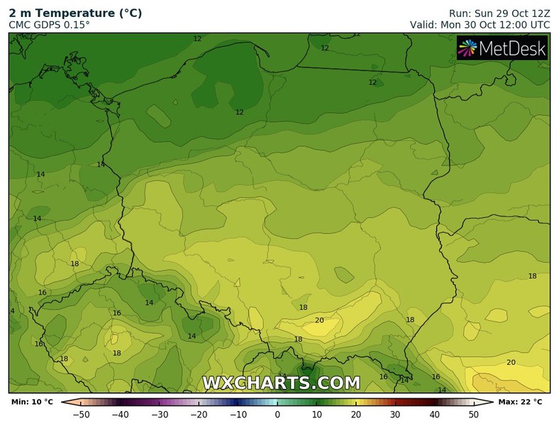 Na południu odnotujemy nawet 20 st. C