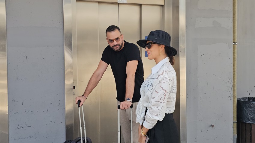 Aleksandra Prijović i Filip Živojinović na aerodromu