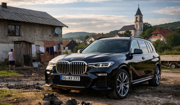 Gastarbajteri i dobri automobili - ilustracija