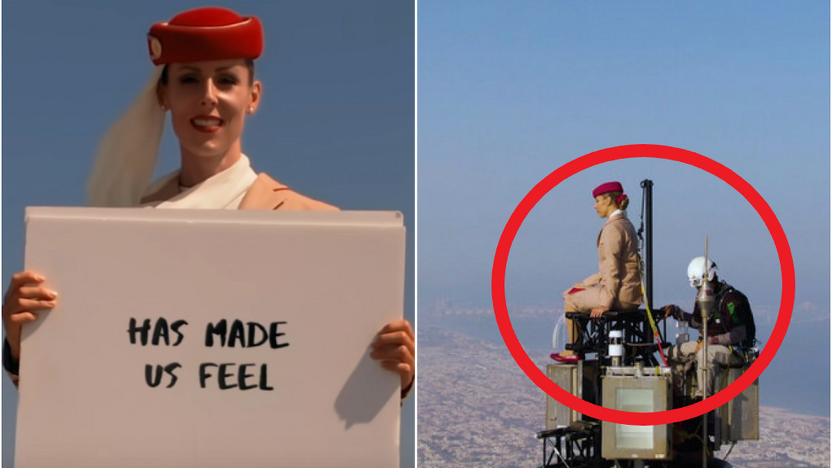 Dubaj: Nowa reklama Linii Emirates. Stewardesa na szczycie Burdż Chalifa