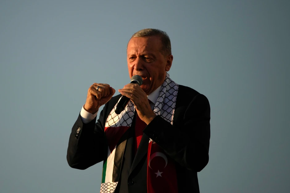 Redžep Tajip Erdogan na skupu podrške Palestincima u Istanbulu 28. oktobra