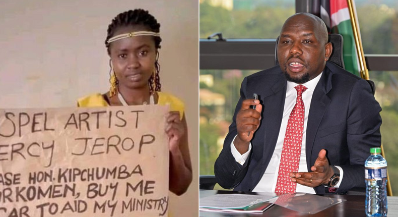 A collage of Mercy Jerop and CS Murkomen