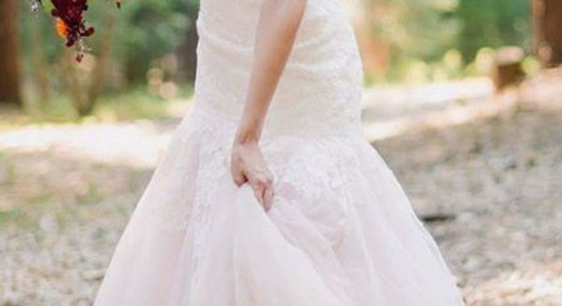 This Bride dyed her wedding dress impressively