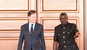 President William Ruto with Meta Global President Nick Clegg at State House, Nairobi on March 18, 2024