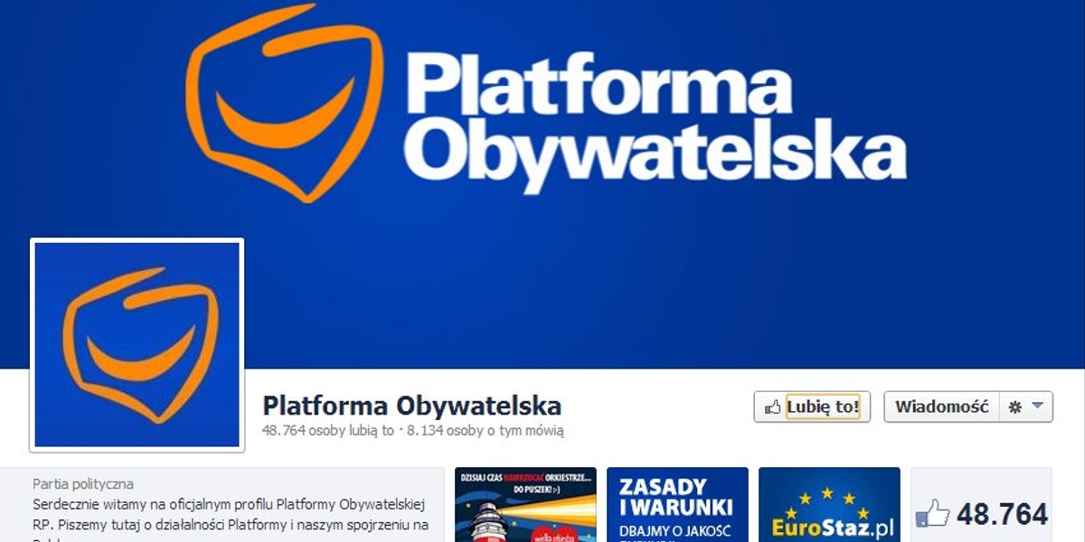 Platforma Obywatelska na facebooku