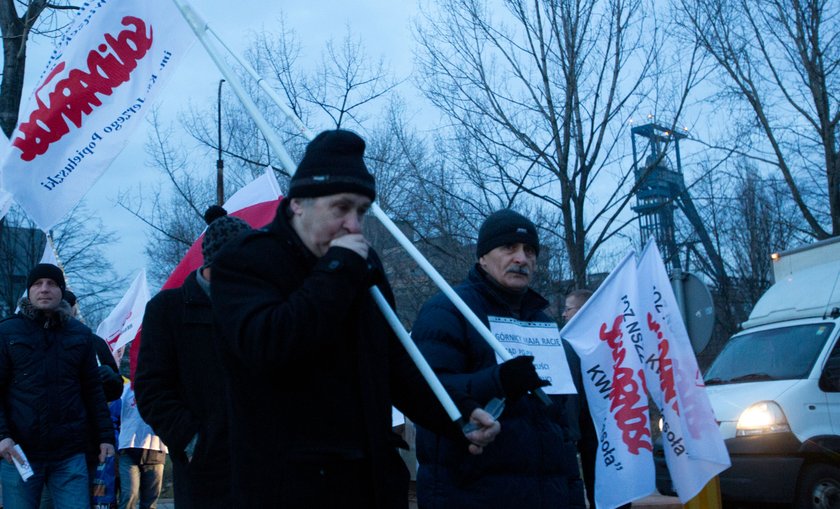 Pikieta górników w Mysłowicach