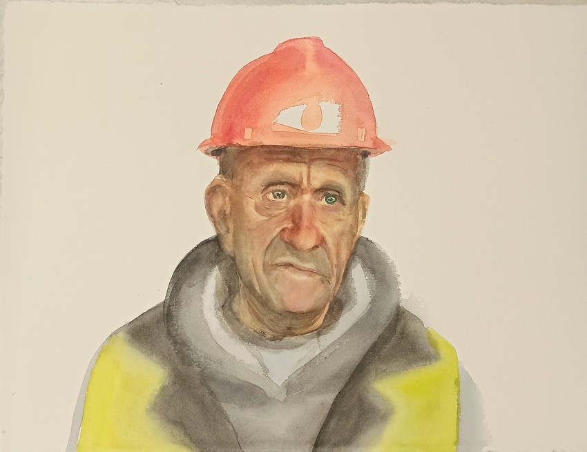 Milica Ružičić, Iz serije Stambeno pitanje, akvarel, 2023