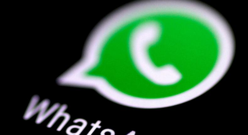 FILE PHOTO: The WhatsApp messaging application is seen on a phone screen August 3, 2017. REUTERS/Thomas White/File Photo