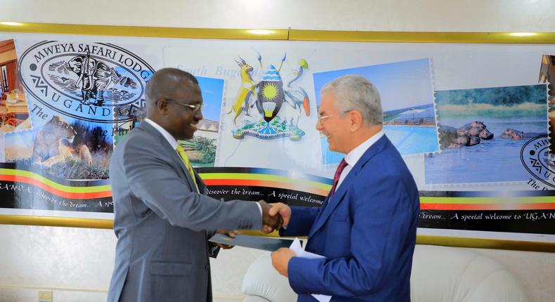 Mourad Amokrane, the ambassador-designate of Algeria to Uganda, presented copies of his Letters of Credence to the Minister of State for Foreign Affairs in charge of Regional Affairs, John Mulimba.