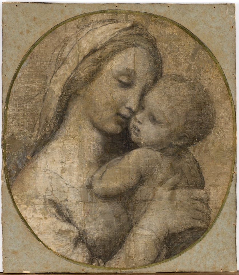 Rafael - fragment szkicu do "Madonna Tempi" (ok. 1507-1508)