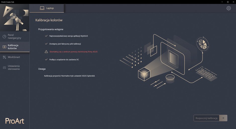 ProArt Creator Hub – problem ze zdalną kalibracją