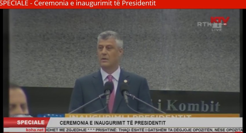 Hašim Tači govori na današnoj inauguraciji