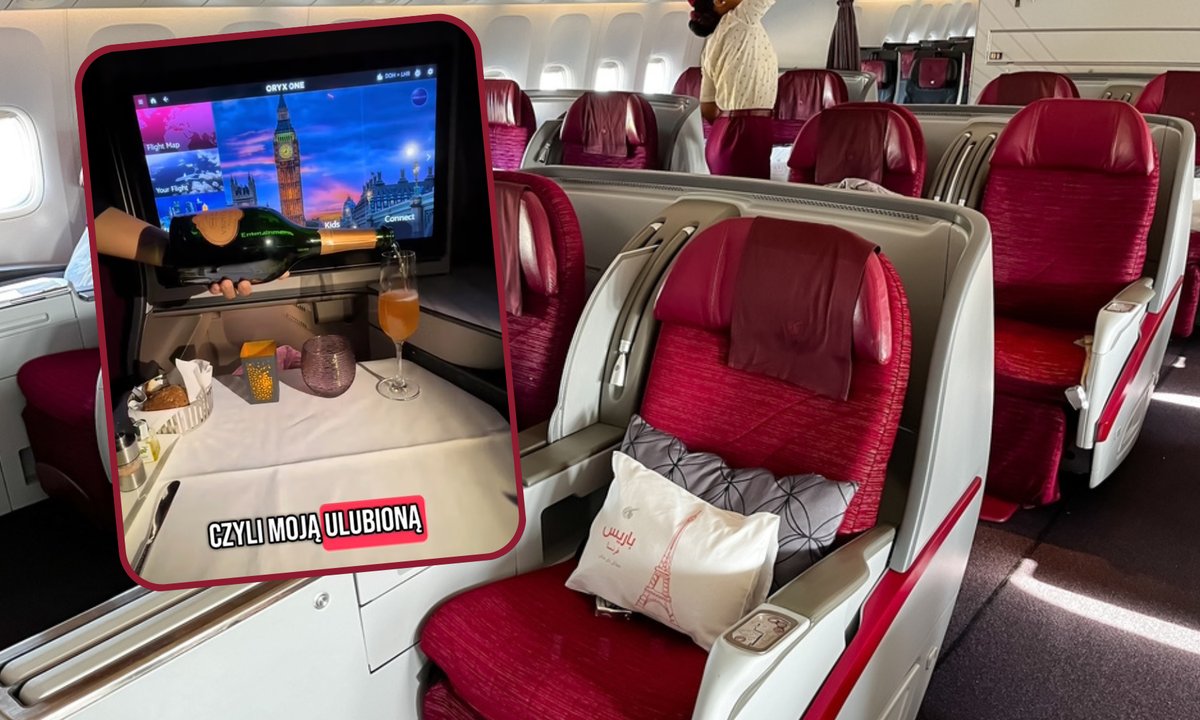 Szampan, polędwiczki i morze luksusu. Pokazała lot "najdroższą biznes klasą"