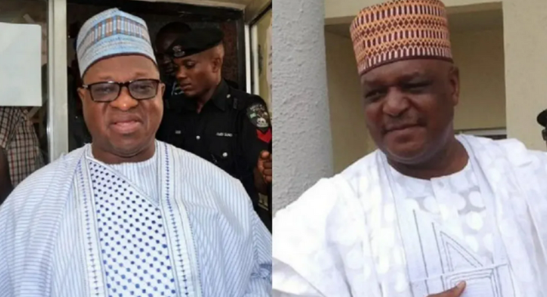 Jailed former governors,  Joshua Dariye of Plateau State and Jolly Nyame of Taraba State. (Dailypost)