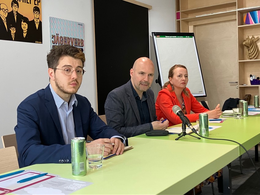 Članovi MEP-a: šef tima za zagovaranje Federiko Tereni, generalni sekretar Petros Fasulas i Maja Bobić, direktorka projekata i prikupljanja sredstava