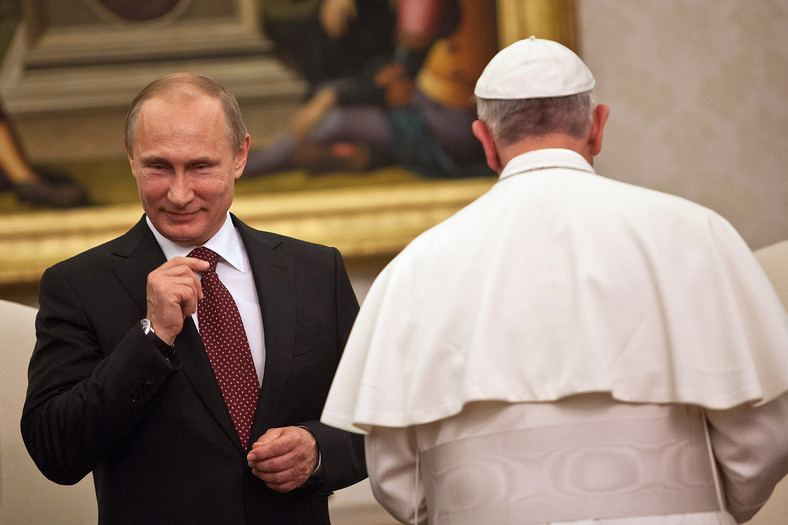 Władimir Putin i papież Franciszek podczas spotkania w Watykanie, w 2013 r.