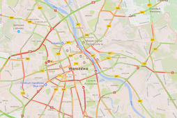 google maps korki warszawa