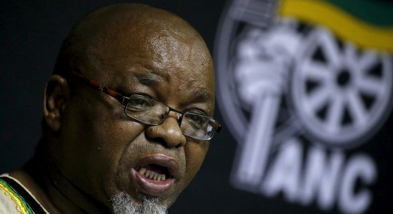 African National Congress (ANC) Secretary General Gwede Mantashe briefs the media at the end of the party's National Executive Committee (NEC) three-day meeting in Pretoria, South Africa March 20, 2016. 