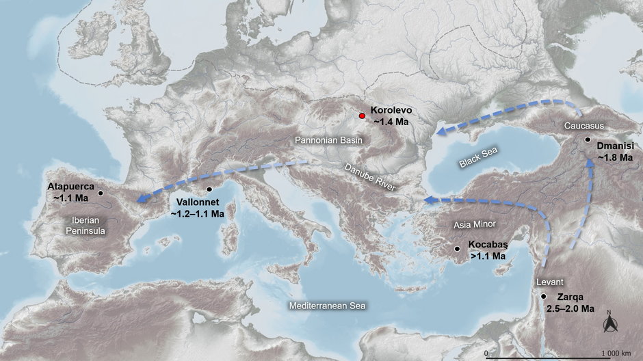 Możliwe trasy migracji pierwszych ludzi do Europy