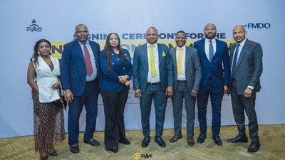 L-R Dolapo Akanbi Alade, COO Pathway Advisors Limited, Joseph Dauda, Auditor, Olufunke Nwanze, Keystone Bank, Dr. Oluwatosin Olatujoye, GCEO Zylus Group, Wasiu Sonekan, E.D Finance, Ikechukwu Nwabuoku, Deputy General Manager Export Business Group, Adekunle Alade, M.D Pathway Advisors Limited